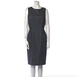 Mantu Sheath Dress Gray Black Sleeveles  Scoop Neck Made in Italy Size 42 / US 6